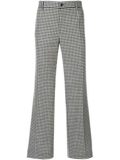 Dolce & Gabbana Regular Fit Houndstooth Trousers In Grey