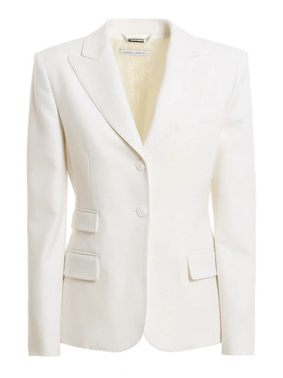 Alberta Ferretti Wool And Cashmere Blazer In White