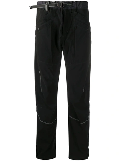 And Wander Belted Straight-leg Trousers In Black