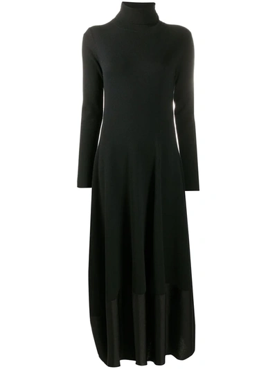 Jil Sander Longline Knit Dress In Black