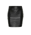 Alessandra Rich Paneled Leather Mini Skirt In Black