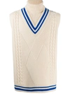 Ader Error Logo Patch Knit Wool Turtleneck Vest In Neutrals