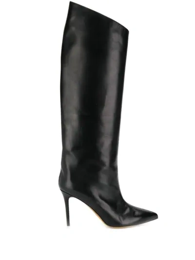 Alexandre Vauthier Alex Leather Knee Boots In Black