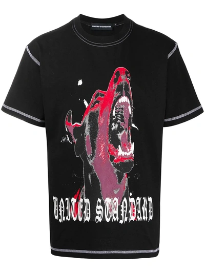 United Standard Dog Print Cotton Jersey T-shirt In Black