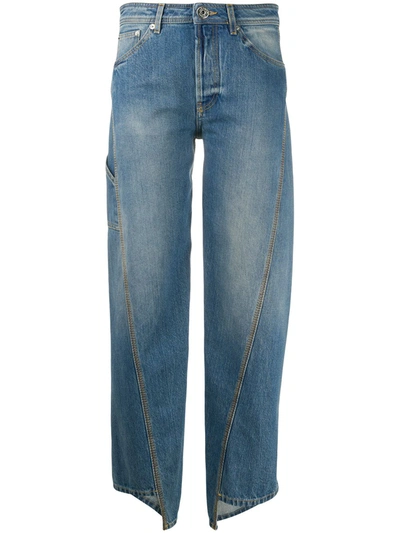 Lanvin Twist-seam Cropped Jeans In Light Blue