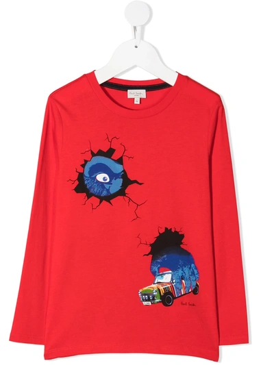 Paul Smith Junior Kids' King Kong Print Cotton Jersey T-shirt In Red