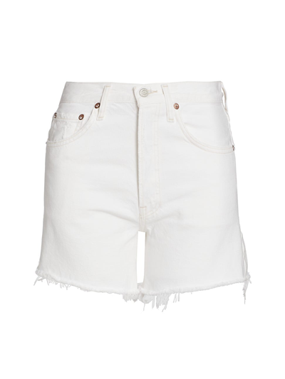Agolde Reese Relaxed Cut Off Short. In White