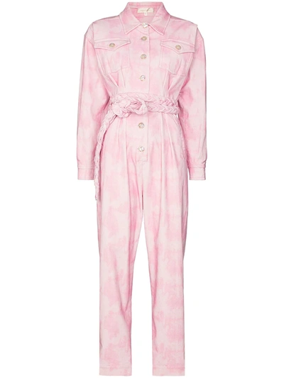 Loveshackfancy Morellia Tie-dye Corduroy Jumpsuit In Pink