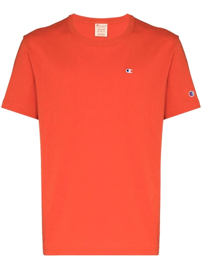 Champion Embroidered Logo Patch T-shirt In Orange