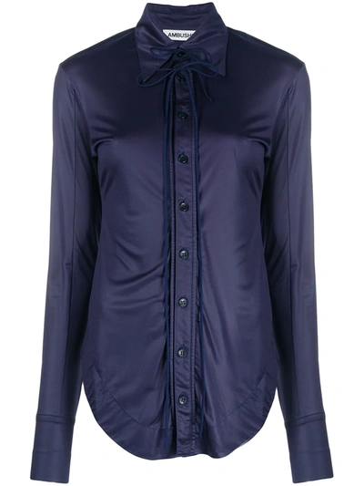 Ambush Fitted Long-sleeve Shirt In Blue