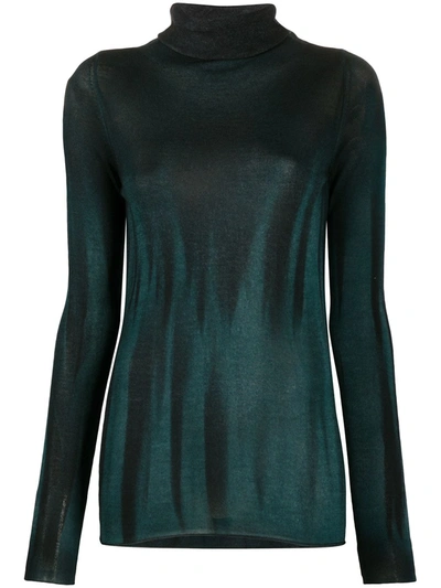 Avant Toi Fine-knit High-neck Jumper In Green