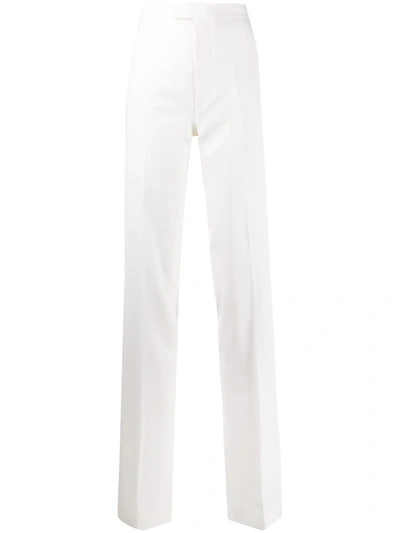 Attico High-waisted Side Stripe Trousers In White