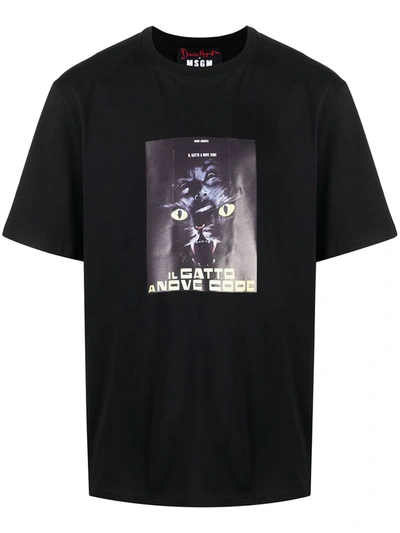Msgm Il Gatto A Nove Code Crew-neck T-shirt In Black