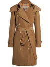 Burberry Detachable Hood Taffeta Trench Coat In Dark Beige