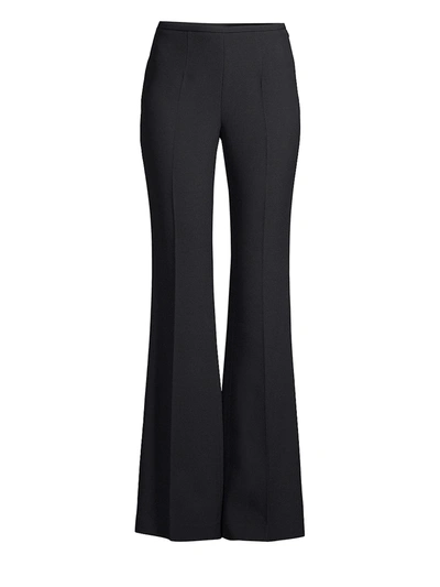 Michael Kors Side-zip Flare-leg Crepe Pants In Black