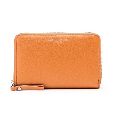 Gianni Chiarini Leather Wallet In Orange