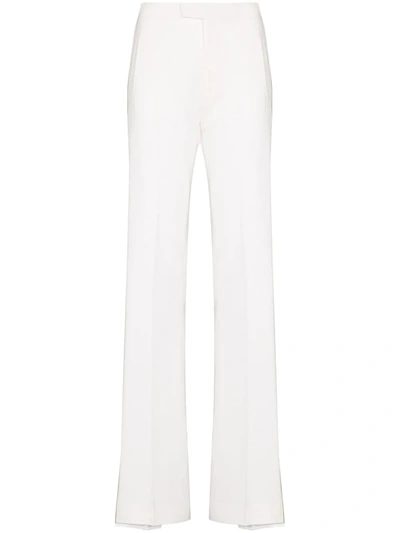 Attico Flared High-rise Trousers In Neutrals