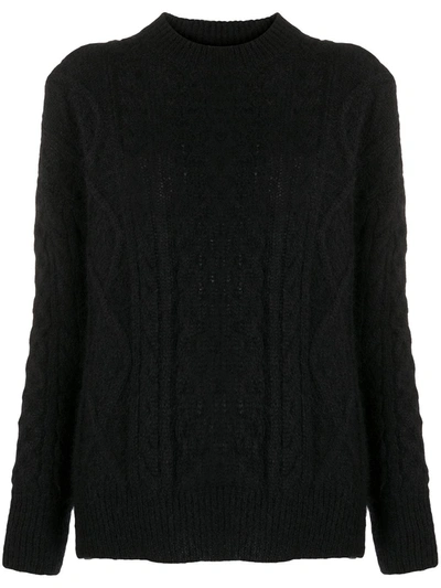 Laneus Cable-knit Jumper In Black