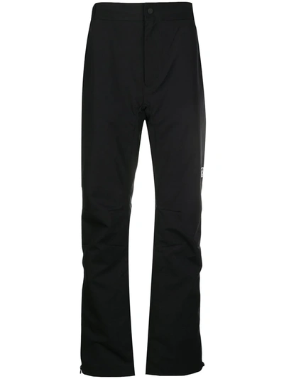 White Mountaineering Logo Print Straight-leg Trousers In Black