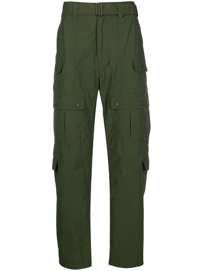 White Mountaineering Multi-pocket Parachute Trousers In Green
