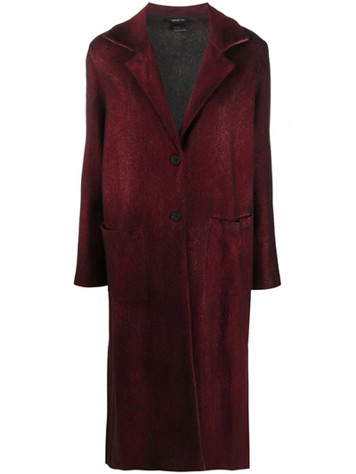 Avant Toi Single Breasted Cashmere-merino Mix Coat In Red