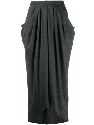 Isabel Marant Draped Mid-length Skirt In Anthracite