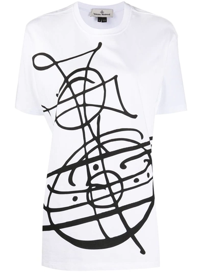 Vivienne Westwood Anglomania Oversized Printed T-shirt In White