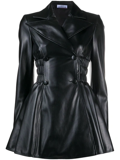 Gcds Faux-leather Mini Dress In Black