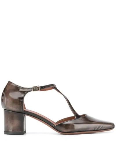 L'autre Chose Square-toe Leather Pumps In Grey