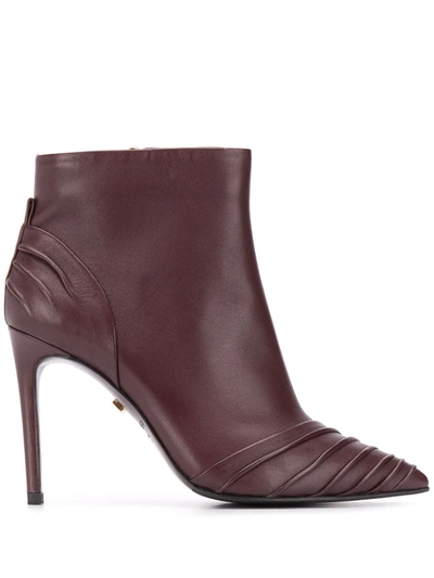 Greymer Piped Toe Cap Booties In Red