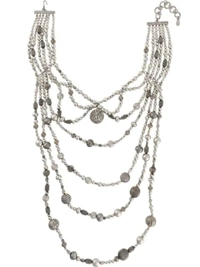Pre-owned Dior 1990s  Catwalk Multi-strand Necklace In Silver