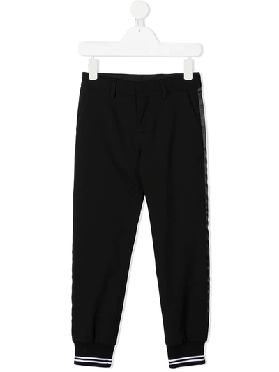 Neil Barrett Kids' Side-tape Trousers In Nero