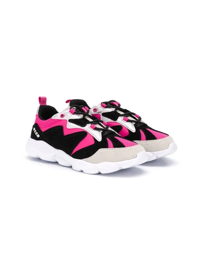 Msgm Teen Colour-block Trainers In Black