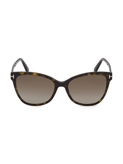 Tom Ford Ani Oversized Plastic Cat-eye Sunglasses, Dark Havana