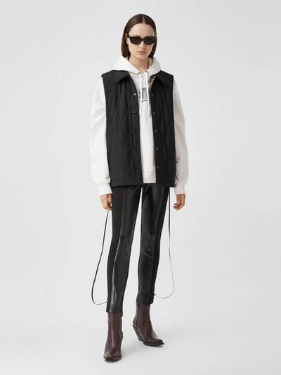 Burberry Diamond Quilted Gilet In Black
