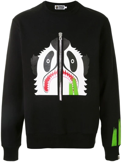 A Bathing Ape Panda Pan Print Sweatshirt In Black