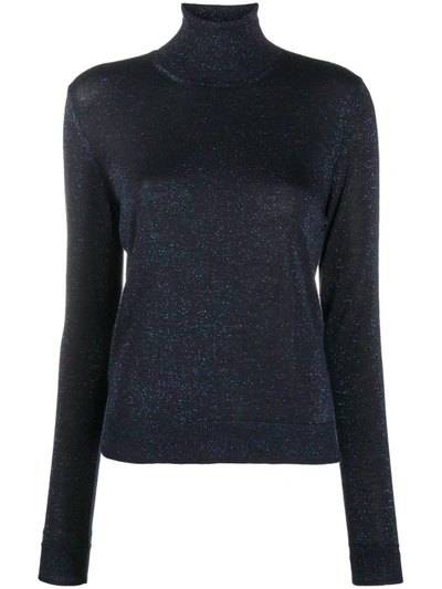 Nuur Metallized Roll-neck Jumper In Blue