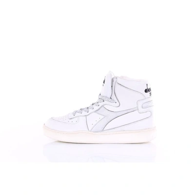 Diadora Sneakers Mi Basket Used  Sneakers In Leather In White