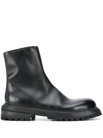 Marsèll Chunky Sole Leather Boots In Black