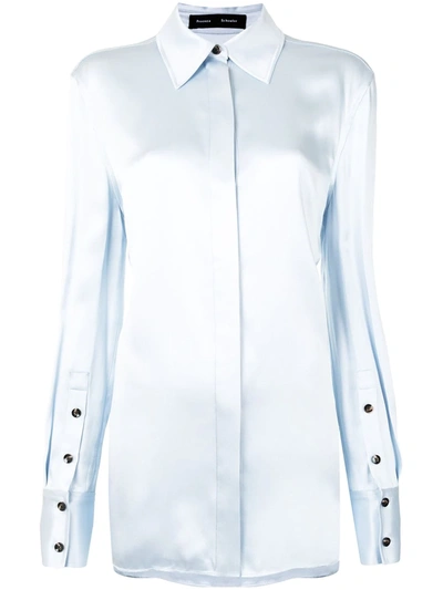 Proenza Schouler Women's Collared Silk Button-down Shirt In /blue