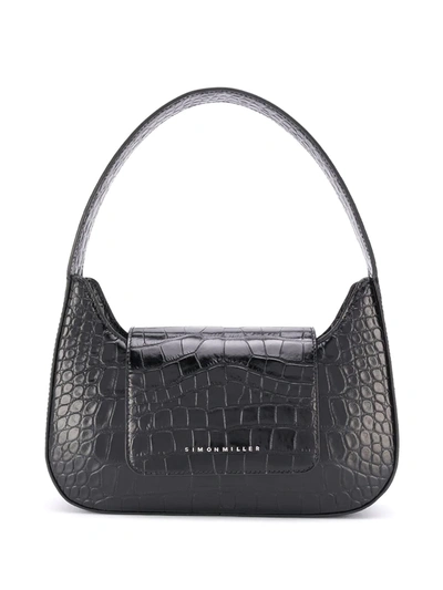 Simon Miller Retro Crocodile-effect Tote In Black