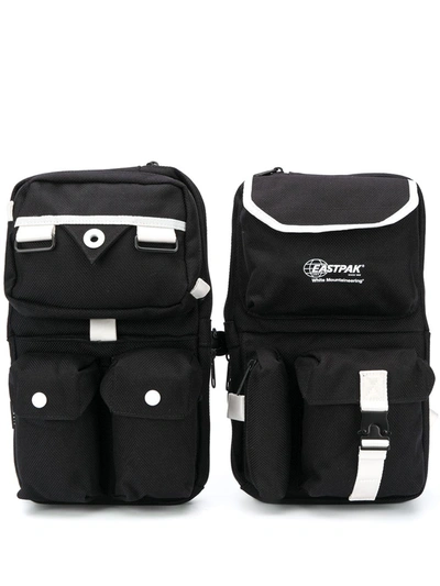 White Mountaineering Two-tone Multi-pocket Backpack In Black