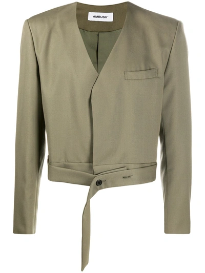 Ambush Single-breasted Jacket In Green