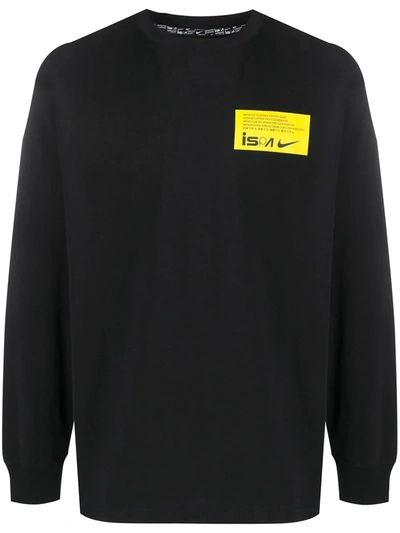Nike Logo Print Sweatshirt In Black