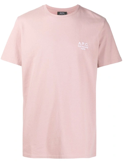 Apc Raymond Logo-embroidered Cotton-jersey T-shirt In Pink