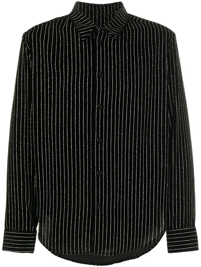 Garcons Infideles Pinstripe Long-sleeve Shirt In Black