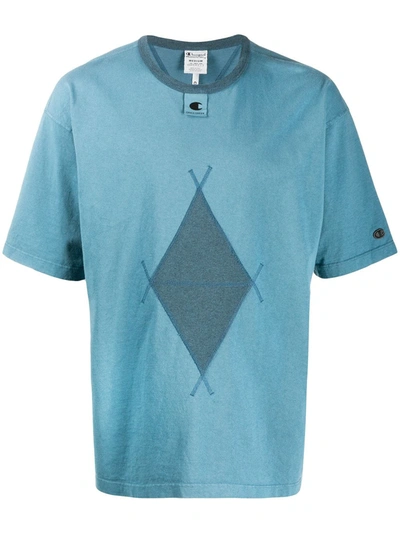 Champion Argyle Diamond Print T-shirt In Blue