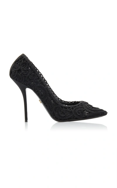 Dolce & Gabbana Women's Embroidered Lace Pumps In Black