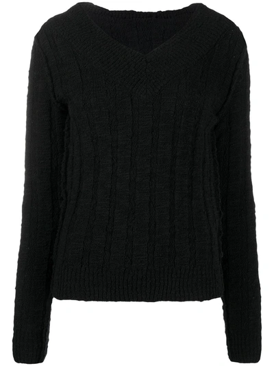 Dolce & Gabbana Knitted V-neck Jumper In Black