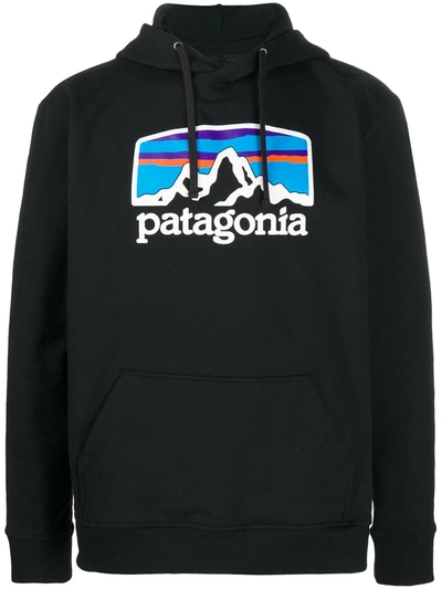 Patagonia Logo印花抽绳连帽衫 In Nero